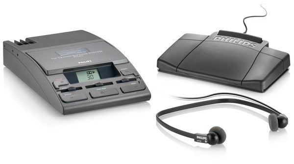 Philips 720T – Diktiergerät – mit Lautsprecher, Akkubetrieb, 12 V DC-Anschluss – Schwarz