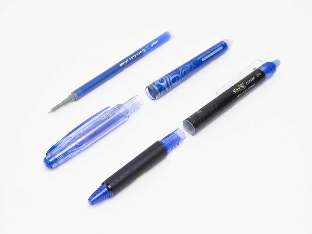 Pilot FriXion Rollerpatronen für Point, Point Clicker – Hellblau, 0,5 mm, löschbar, geruchsarm, 3 Stk.