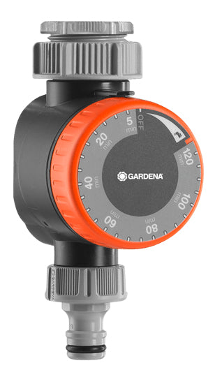 Gardena Bewässerungsuhr – 5–120 min, Drehregler, 0,5–12 bar, Grau, Orange