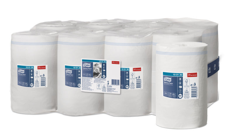 Tork Wischtuchrolle Mehrzweck M1 Mini – 1-lagig – 21,5 cm × 120 m – weiss – 11 Rollen – für M1