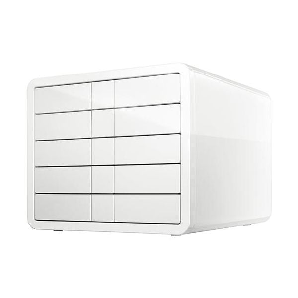 HAN i-Box Schubladenelement – 5 Schubladen, für C4, mit Auszugssperre, Weiss, ABS, B 295 × H 247 × T 355 mm