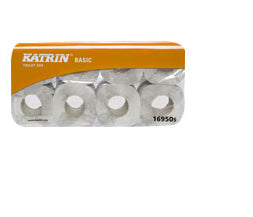 Katrin Basic Toilettenpapier – 2-lagig, 250 Blatt/Rolle, Rollendurchmesser 105 mm – 64 Rollen