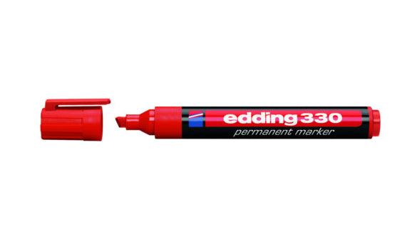 Edding 330 Permanentmarker – Keilspitze 5 mm – Rot – 10er-Pack