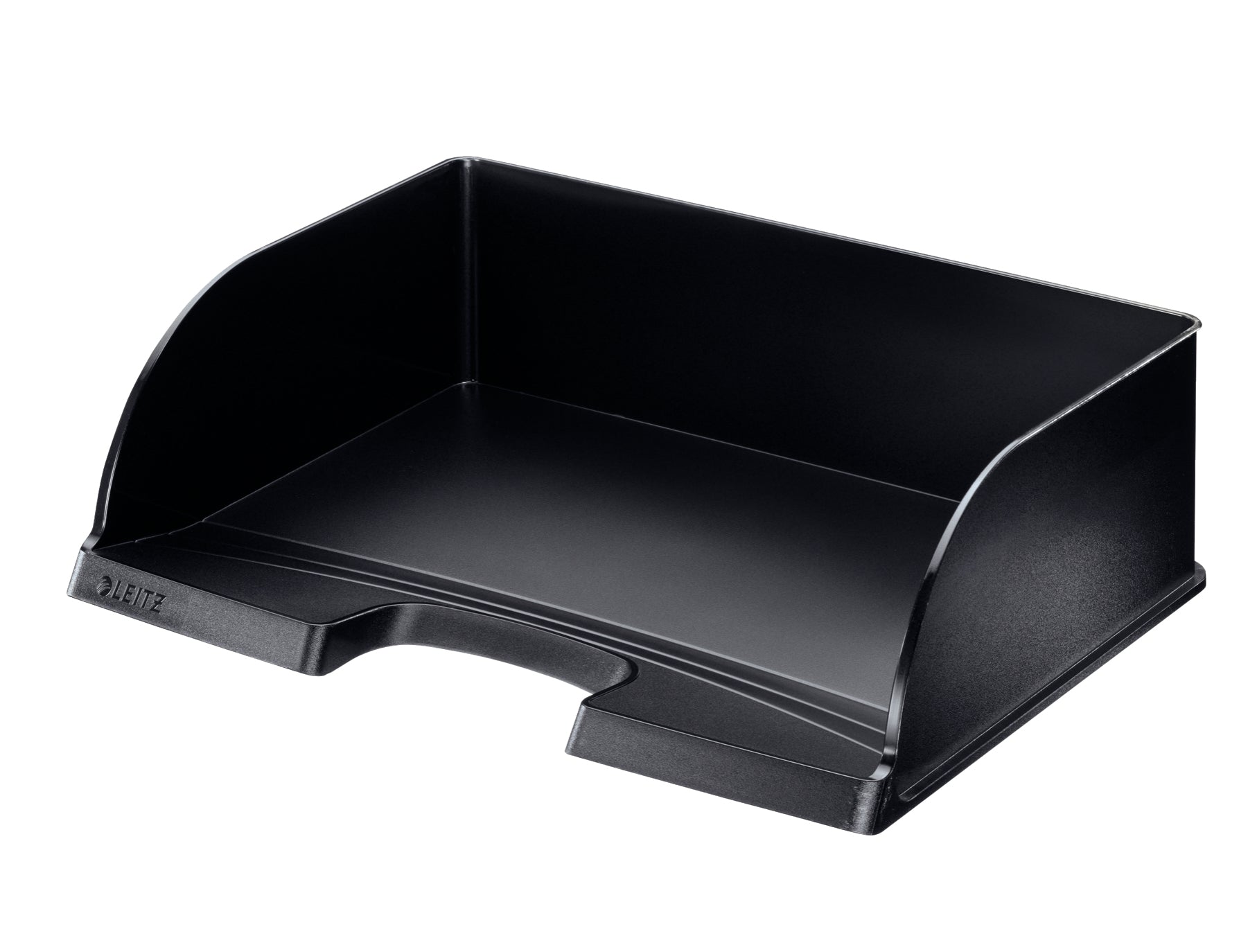 Leitz Briefkorb – mit Griffausschnitt, mit Beschriftungsfeld, matt, schwarz, B 363 × H 103 × T 273 mm