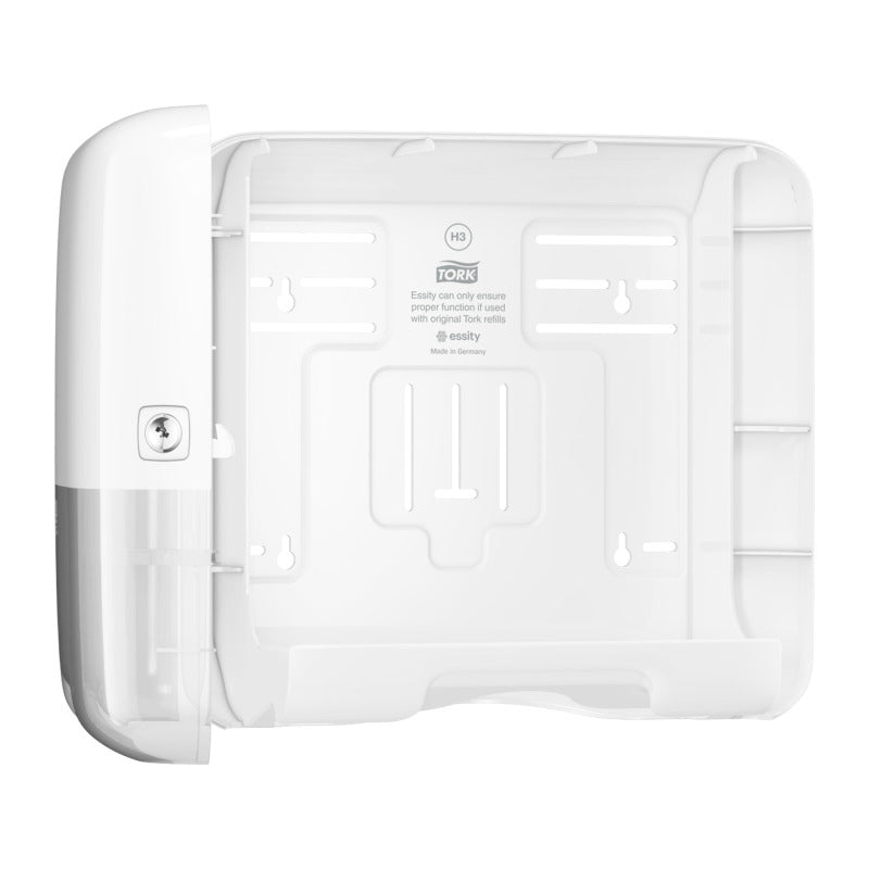Tork Falthandtuchspender Elevation Mini – für H3, Kunststoff, weiss, 332 × 291 × 135 mm