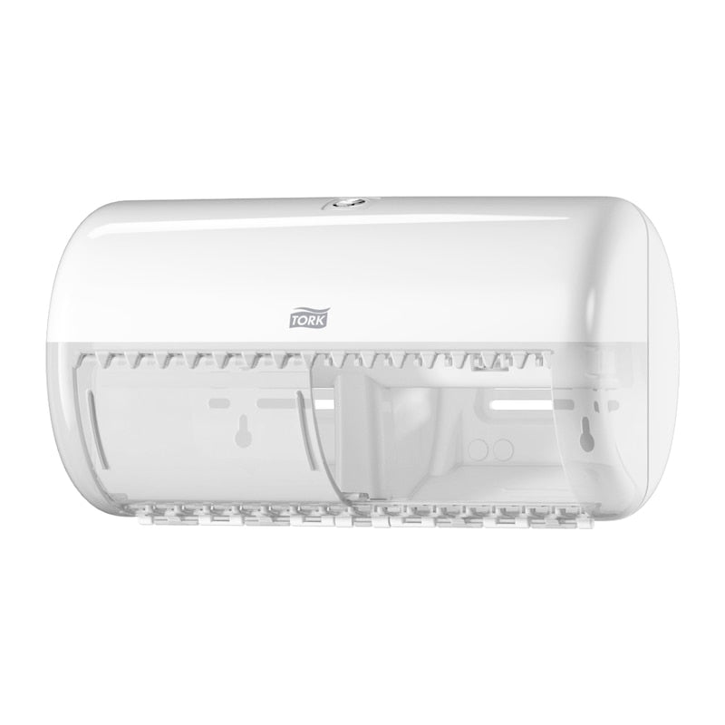Tork Toilettenpapierspender – Kunststoff, weiss, für 2 Rollen, 28,6 × 15,3 × 15,8 cm