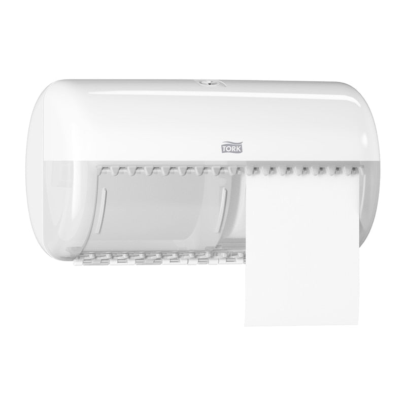 Tork Toilettenpapierspender – Kunststoff, weiss, für 2 Rollen, 28,6 × 15,3 × 15,8 cm