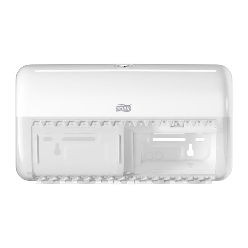 Tork Toilettenpapierspender – Kunststoff, weiss, für 2 Rollen, 28,6 × 15,3 × 15,8 cm