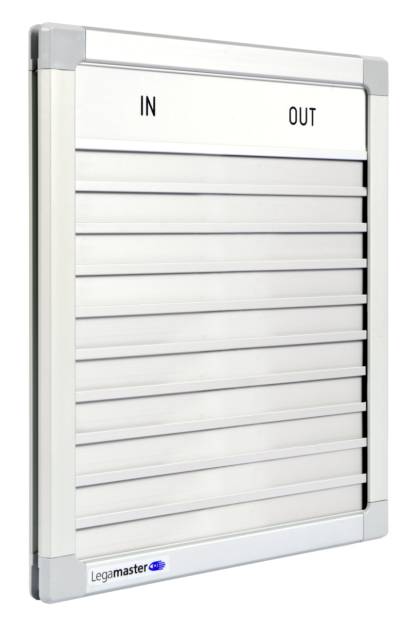 Legamaster Anwesenheitstafel – An- und Abwesenheit – Alurahmen – 26 × 31 cm – bis 10 Personen