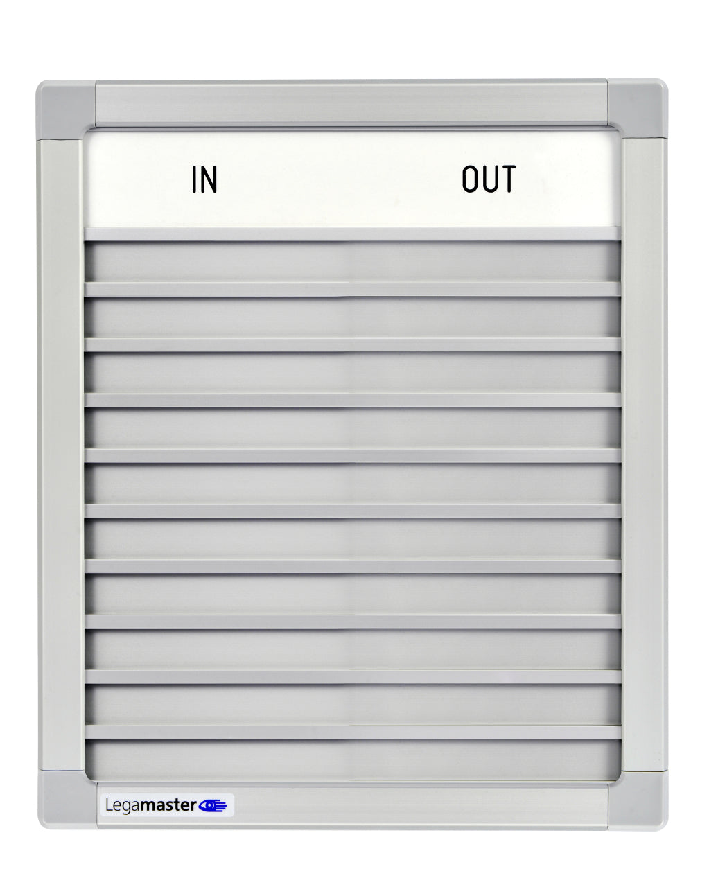 Legamaster Anwesenheitstafel – An- und Abwesenheit – Alurahmen – 26 × 31 cm – bis 10 Personen
