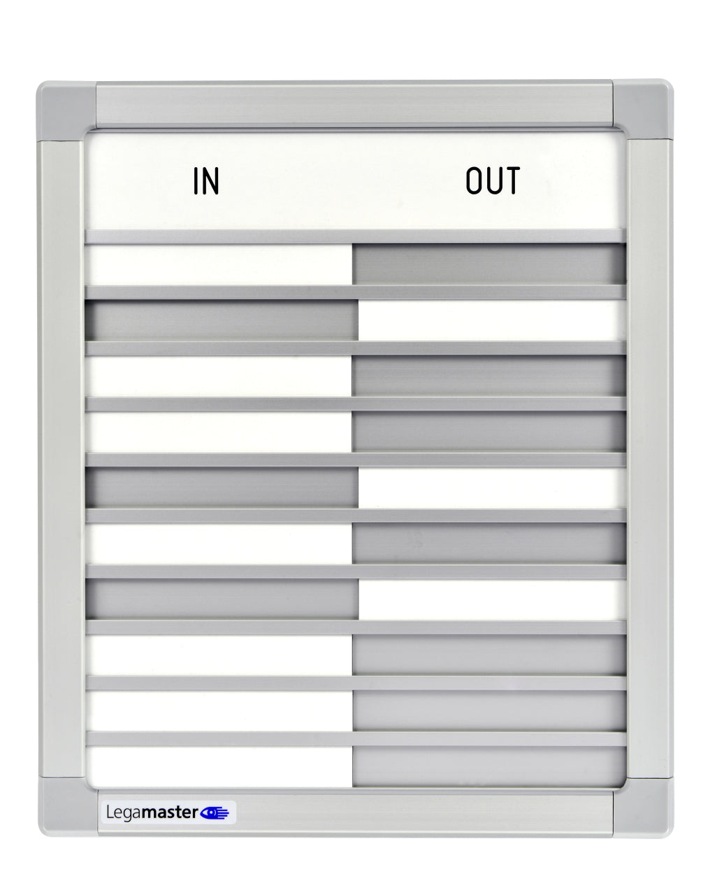 Legamaster Anwesenheitstafel – An- und Abwesenheit – Alurahmen – 26 × 31 cm – bis 10 Personen