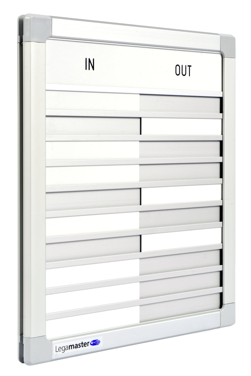 Legamaster Anwesenheitstafel – An- und Abwesenheit – Alurahmen – 26 × 31 cm – bis 10 Personen