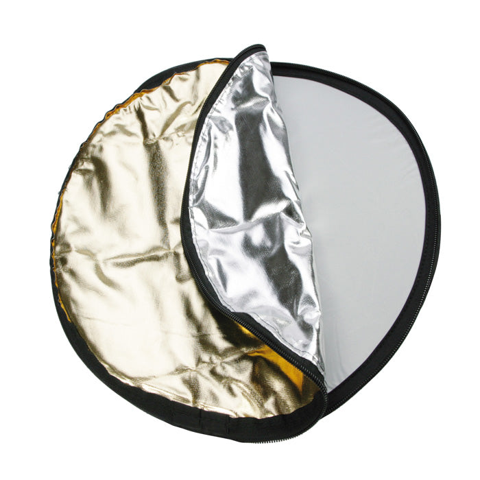 Dörr 372560 Faltreflektor – Ø 107 cm, 5-in-1 – Schwarz/Gold/Silber/Weiss