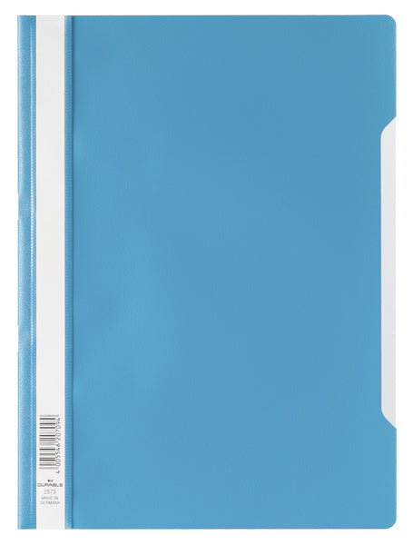 Durable Schnellhefter für A4, Polypropylen (PP), Dunkelblau/Transparent – Beschriftungsstreifen – 50 Stk
