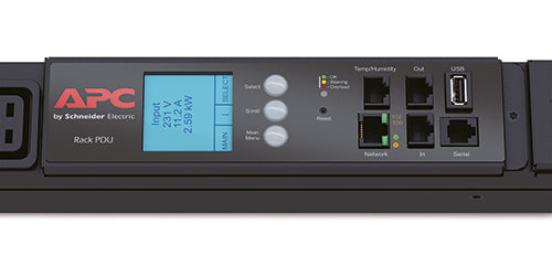 APC AP8888 Rack-PDU Metered 23,0 kVA, ZeroU, LCD – 42 Ausgänge (C13/C19), IEC 309 60 A – Schwarz