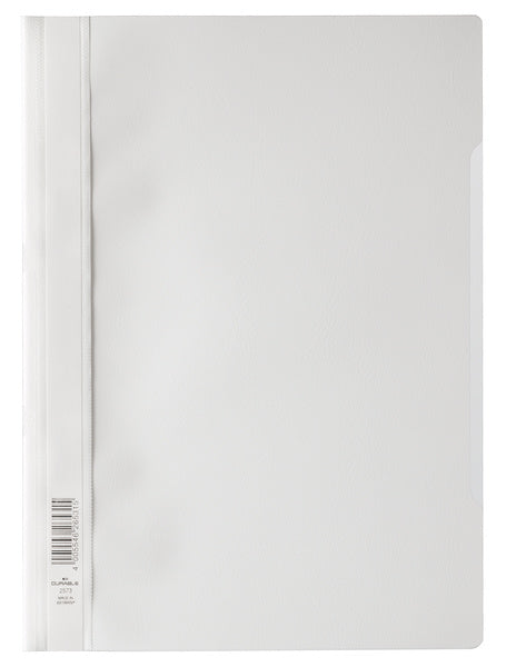 Durable Schnellhefter für A4, Polypropylen (PP), Weiss/Transparent – transparenter Vorderdeckel – 50 Stk
