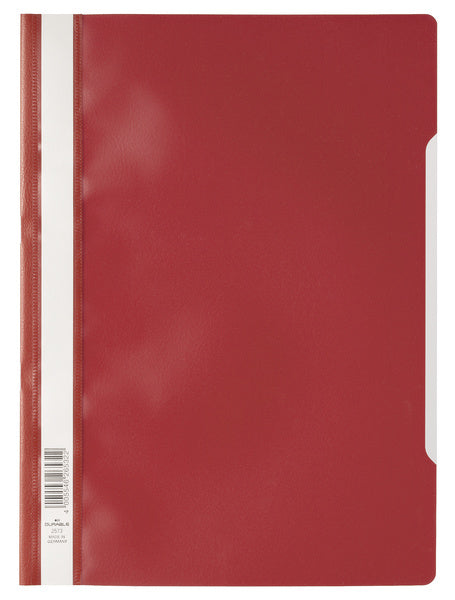 Durable Schnellhefter für A4, Polypropylen (PP), Rot/Transparent – Beschriftungsstreifen – 50 Stk