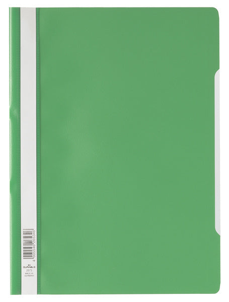 Durable Schnellhefter für A4, Polypropylen (PP), Grün/Transparent – Beschriftungsstreifen – 50 Stk