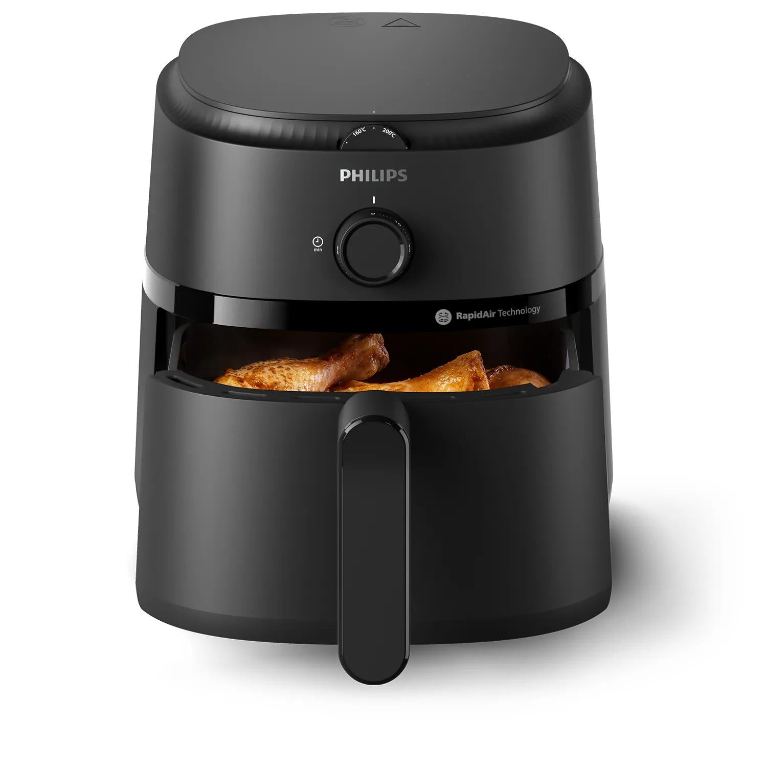 Philips Heissluftfritteuse NA120/00 – 4,2 l, Braten & Backen, 1500 W – schwarz