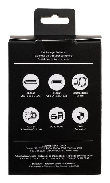 ONIT F02659 Auto-Ladegerät 63 W – USB-C×1, USB-A×1 – PD 3.0, QC 3.0 – für 12–24 V Auto/LKW