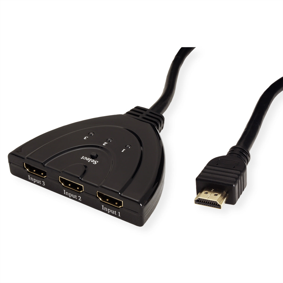 VALUE HDMI Switch, 3× HDMI In / 1× HDMI Out, 1080p, Umschaltung per Taster, Schwarz
