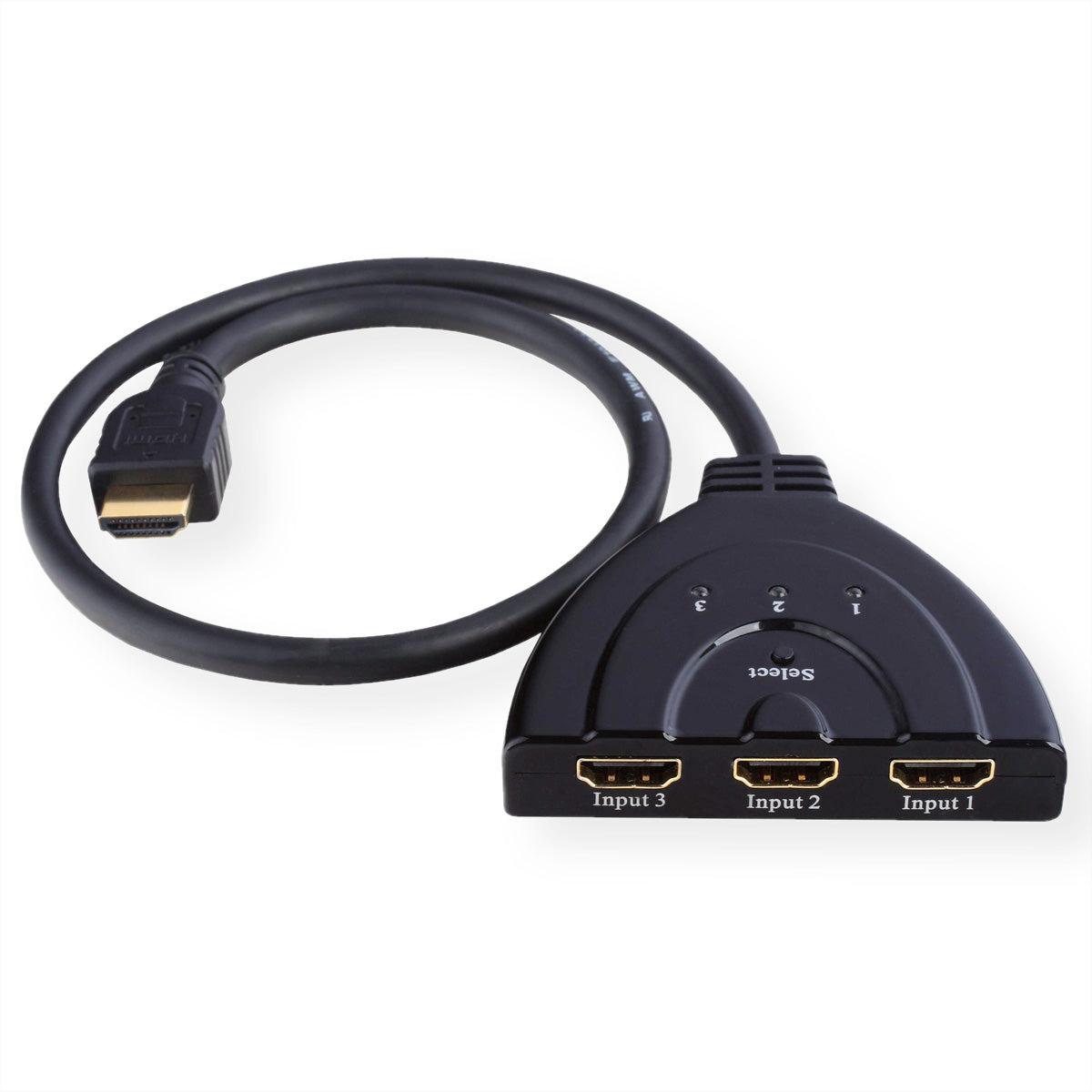 VALUE HDMI Switch, 3× HDMI In / 1× HDMI Out, 1080p, Umschaltung per Taster, Schwarz