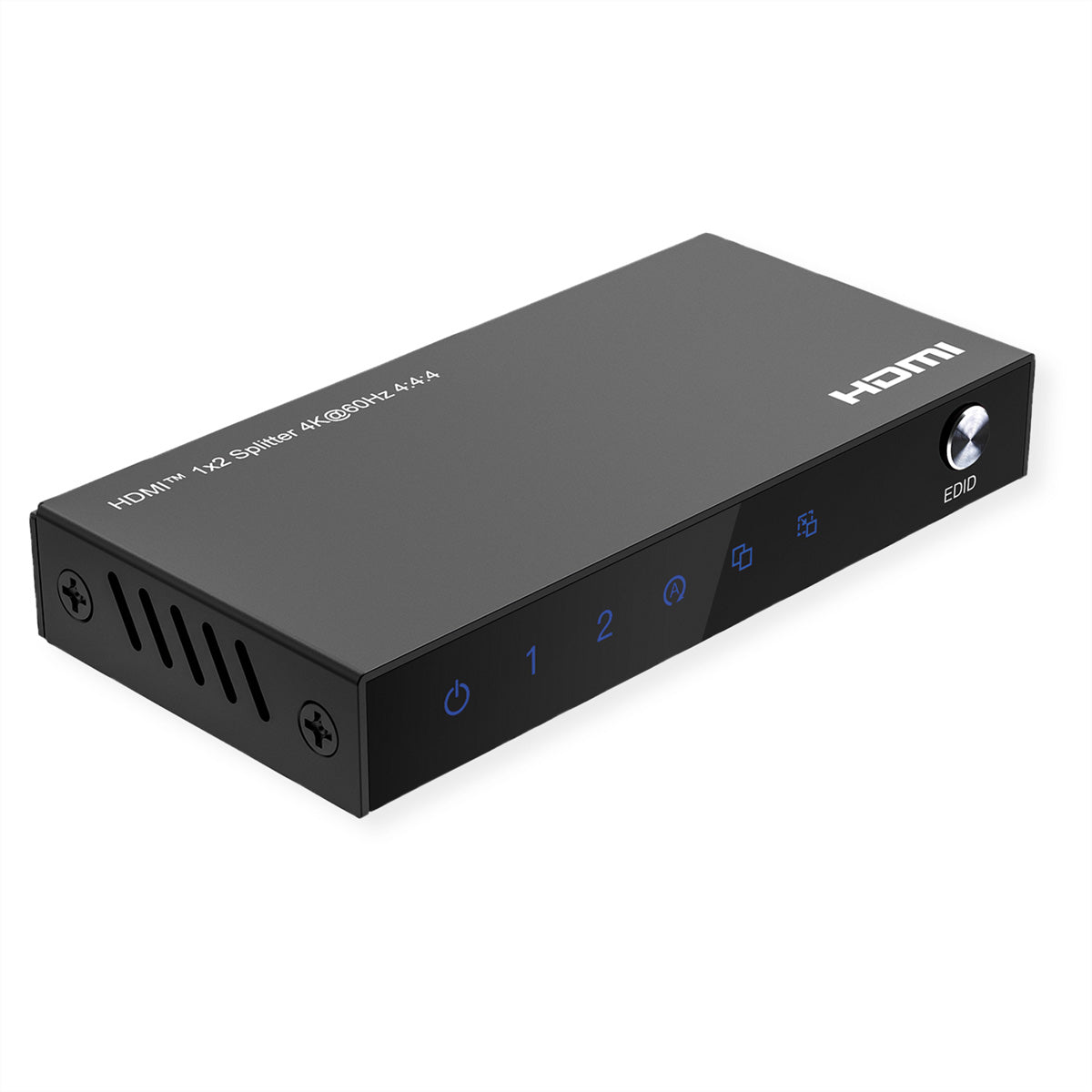 VALUE HDMI Splitter, 1× HDMI In / 2× HDMI Out, 4K@60 Hz, HDR, HDCP 2.2, YUV 4:4:4, EDID, Schwarz