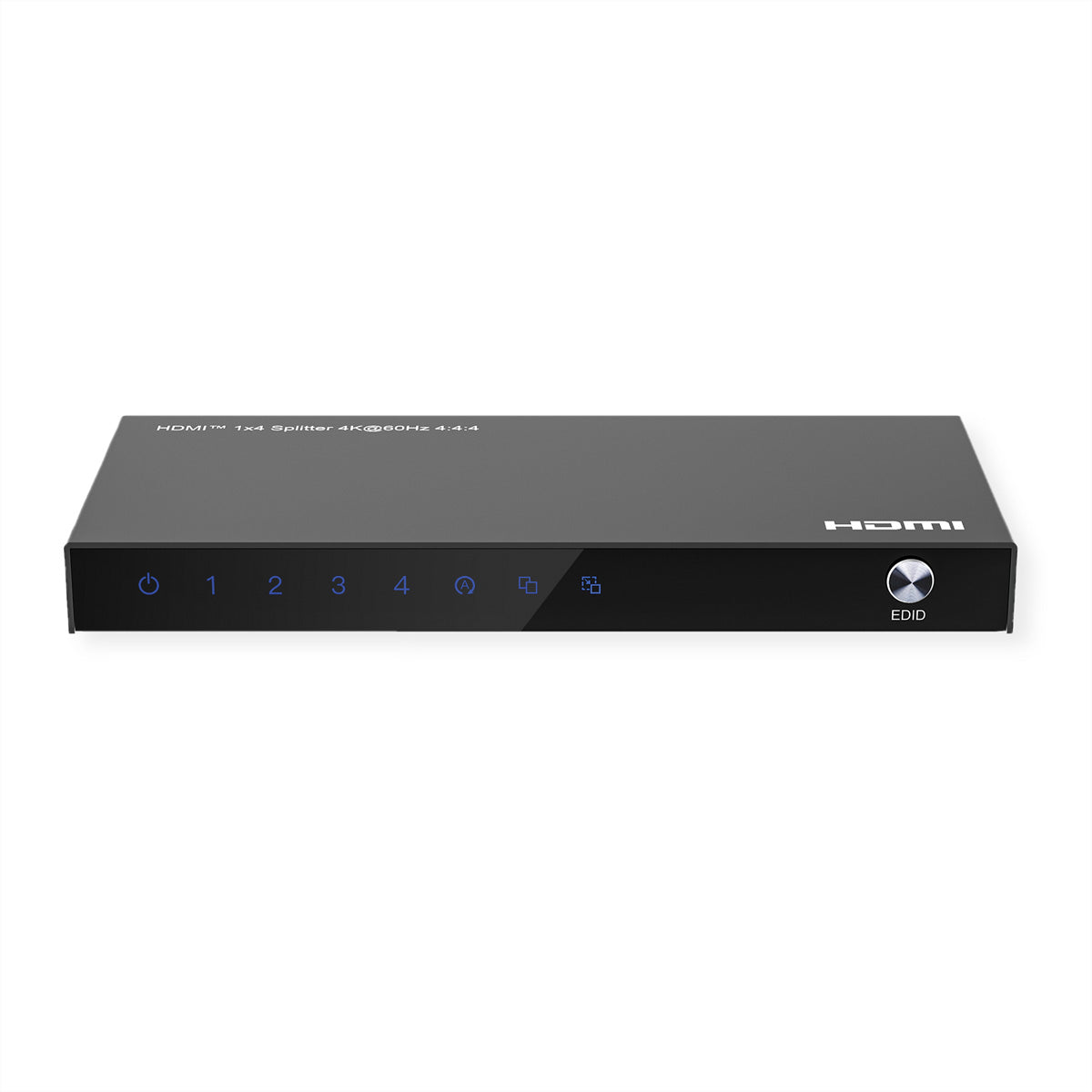 VALUE HDMI-Splitter, 1× HDMI Eingang / 4× HDMI Ausgänge, 4K@60 Hz, HDR, HDCP 2.2, EDID, Schwarz