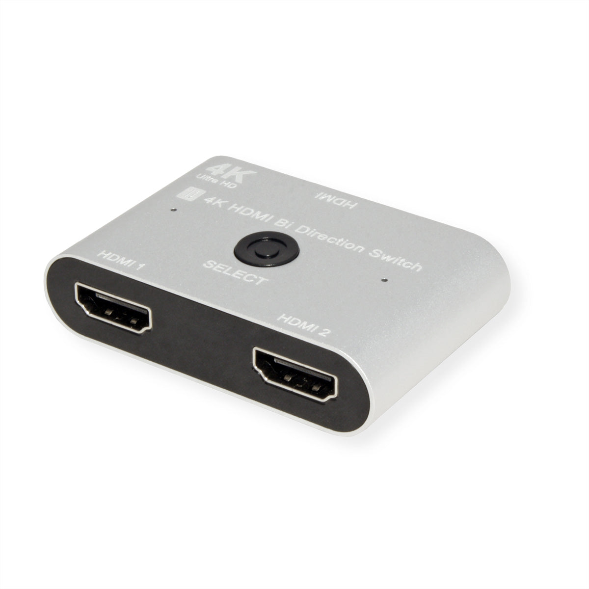 VALUE HDMI Switch, 2× HDMI In / 1× HDMI Out, 4K@60 Hz, bidirektional, HDR, Schwarz/Silber