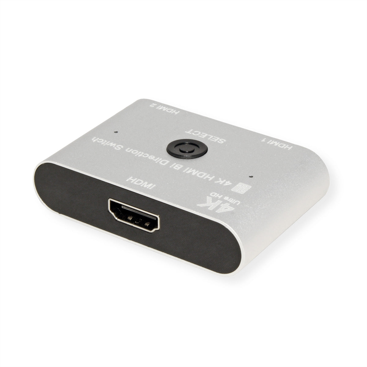 VALUE HDMI Switch, 2× HDMI In / 1× HDMI Out, 4K@60 Hz, bidirektional, HDR, Schwarz/Silber