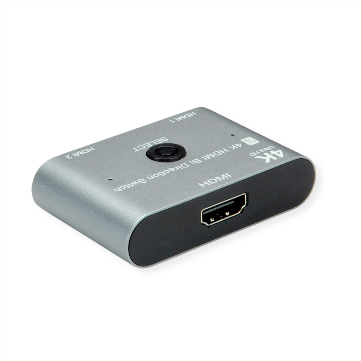 VALUE HDMI Switch, 2× HDMI In / 1× HDMI Out, 4K@60 Hz, bidirektional, HDR, Schwarz/Silber