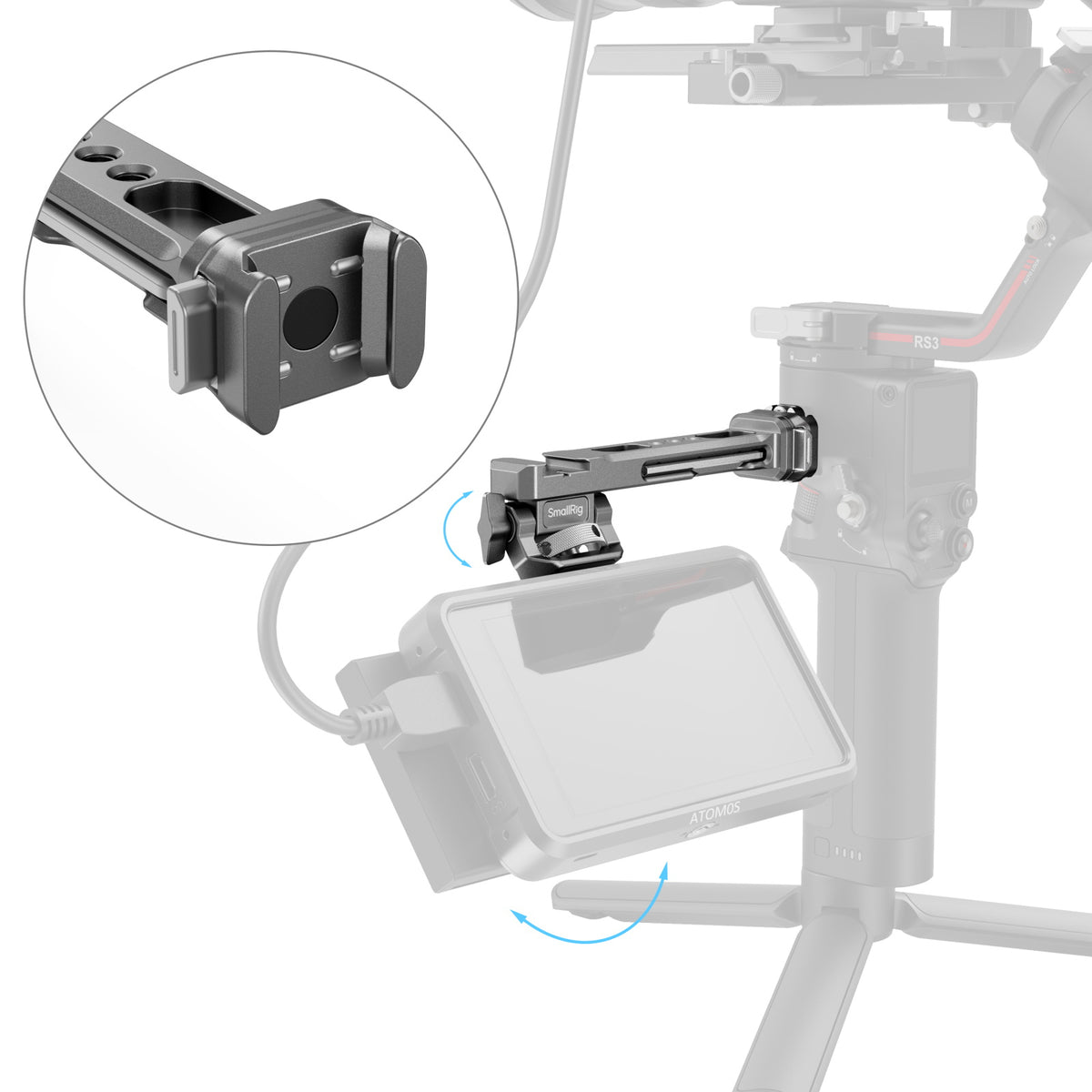 SmallRig HawkLock H21 Monitor-Halterung – für DJI-Stabilisatoren – Schwarz