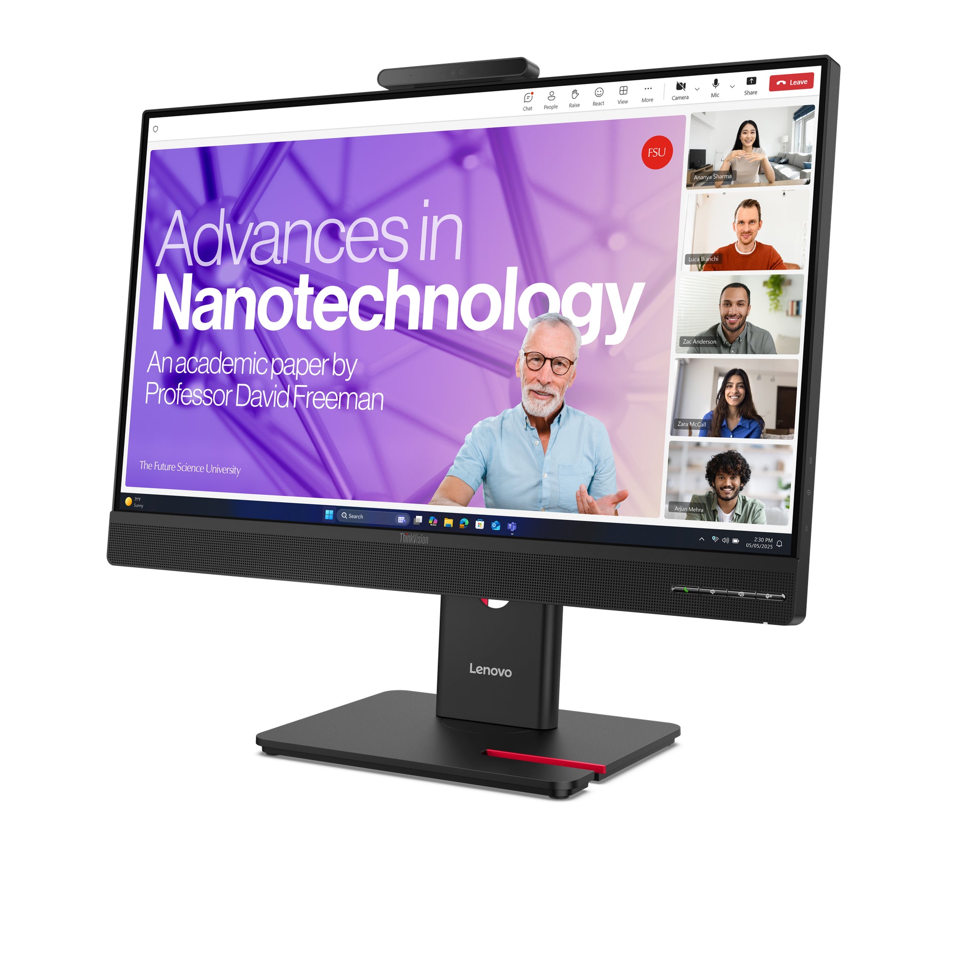 Lenovo ThinkVision T27qd-4v (64B8UAT1EU) – 27", 2560 × 1440 (WQHD), IPS, 120 Hz, USB-C 100 W, Webcam, LAN
