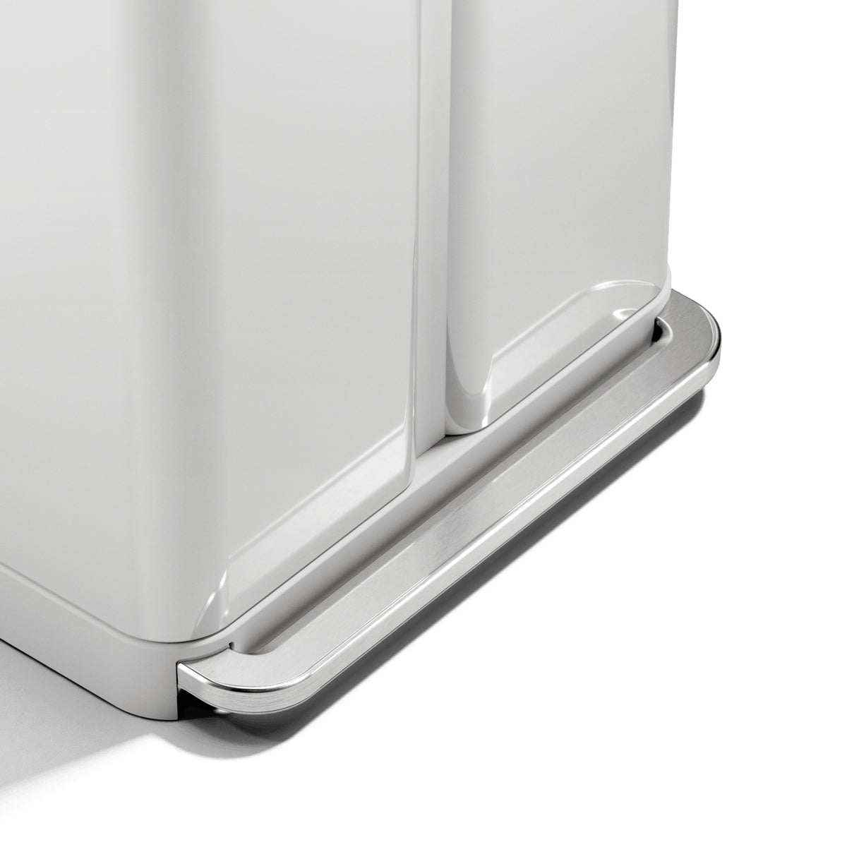 Simplehuman Systempapierkorb CW2118 – 58 l – Stahl, rechteckig – 2‑fach – weiss