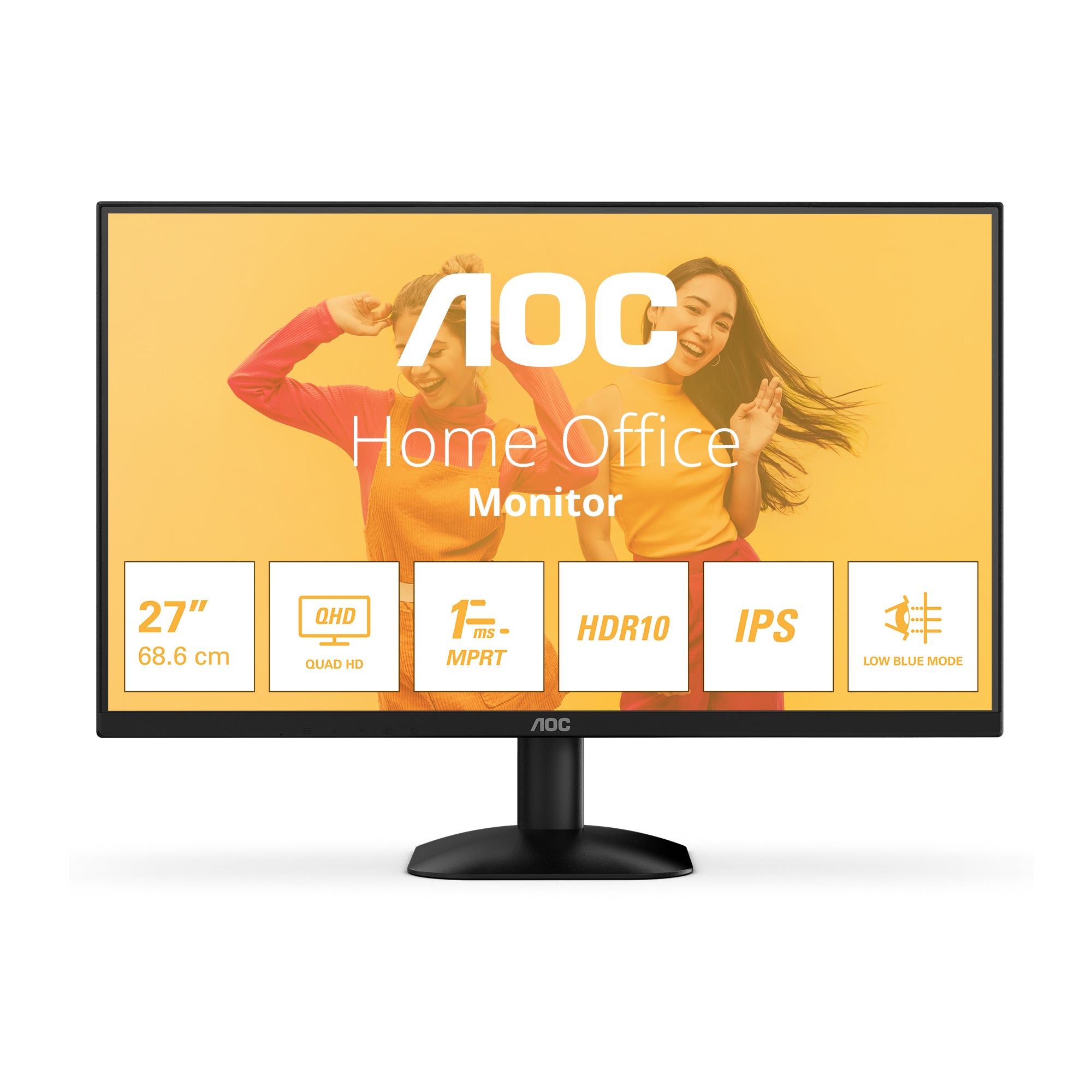 AOC Q27B35E – Monitor, 27", 2560 × 1440 (WQHD), IPS, 75 Hz, Adaptive Sync, VESA 100 × 100, Schwarz