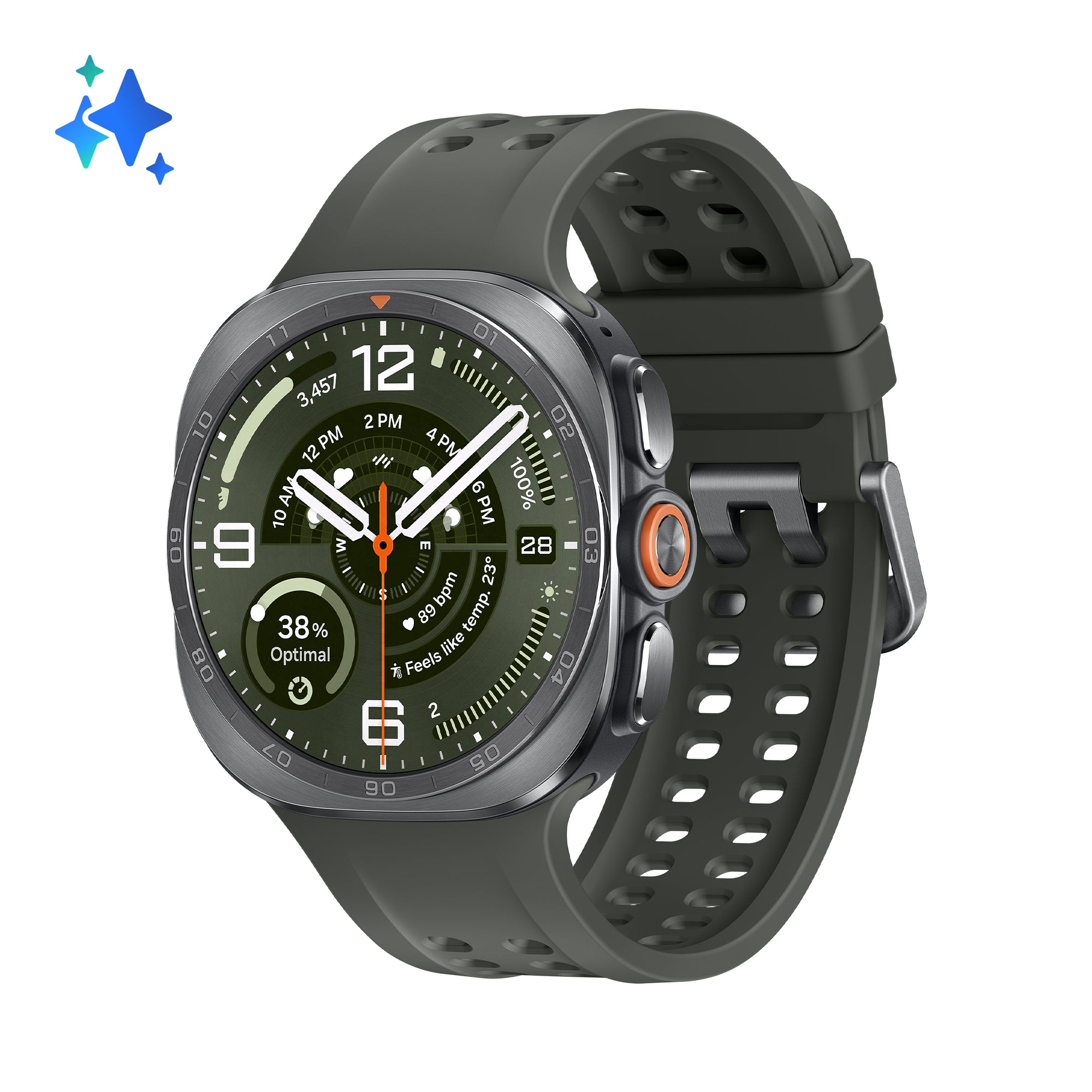 Samsung Galaxy Watch Ultra 2 47 mm GPS + Cellular – Titan Silber, Grau, 100 m