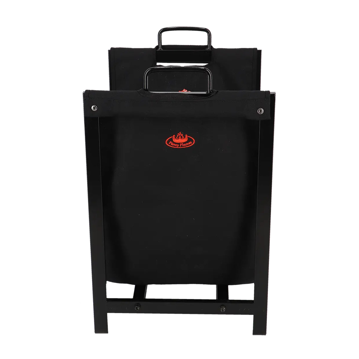 Esschert Design FF575 Aufbewahrungskorb – Stahl/Canvas – Schwarz – für Brennholz-Kamin – 380 × 610 × 380 mm