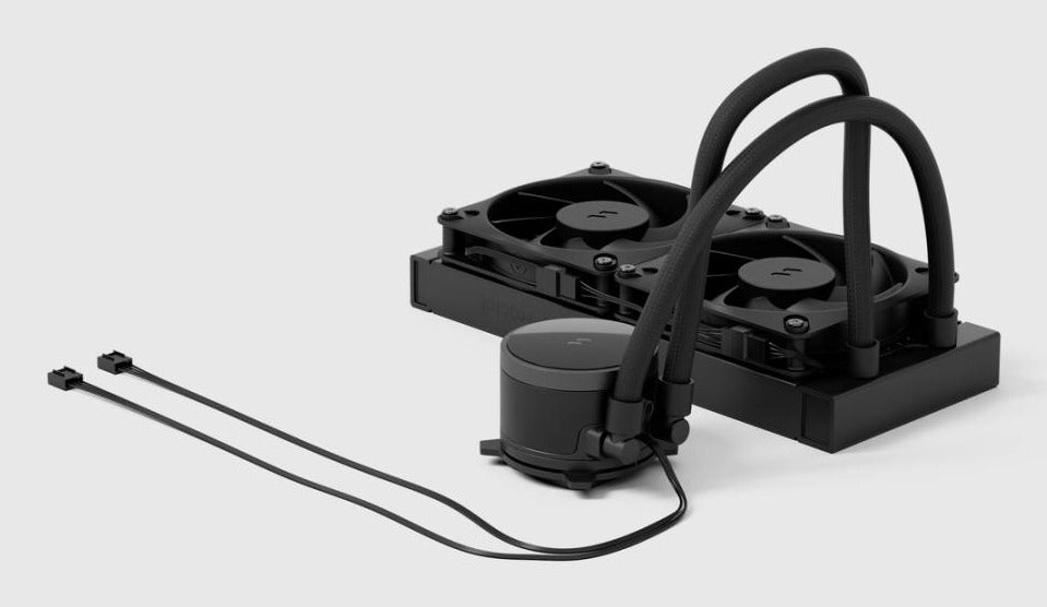 Fractal Design Radius 240 – All-in-One-Flüssigkeitskühler – für LGA 1200, AM4, AM5, 2×120 mm Lüfter, Schlauch