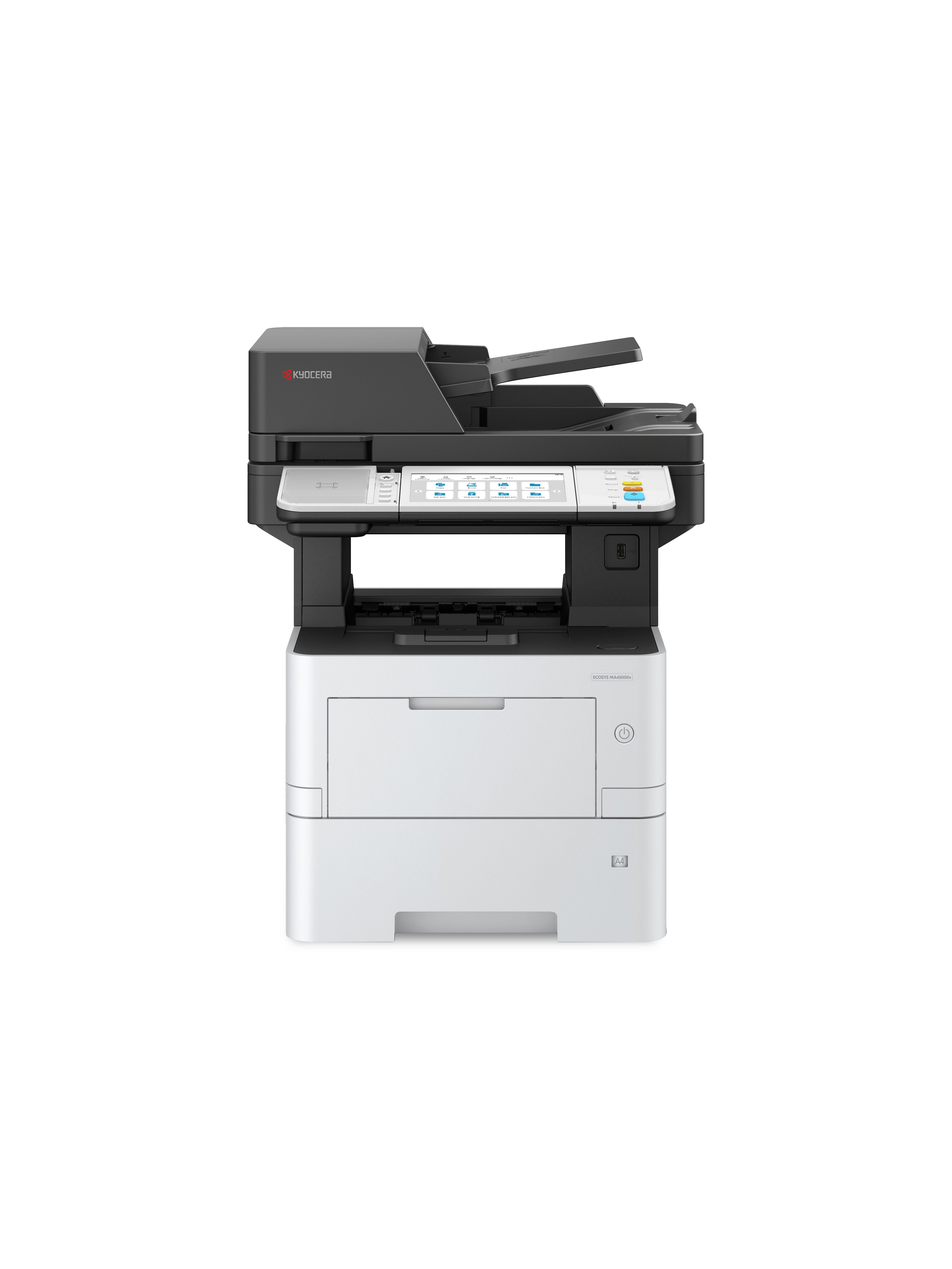 KYOCERA ECOSYS MA4500ifx – SW-Laser-Multifunktionsdrucker, A4, 4-in-1, Duplex, ADF, LAN, AirPrint, Mopria