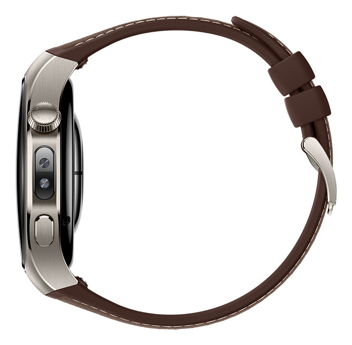 Huawei Watch 5 46 mm GPS + Cellular – Titan Silber, Braun, 50 m, für Android, iPhone