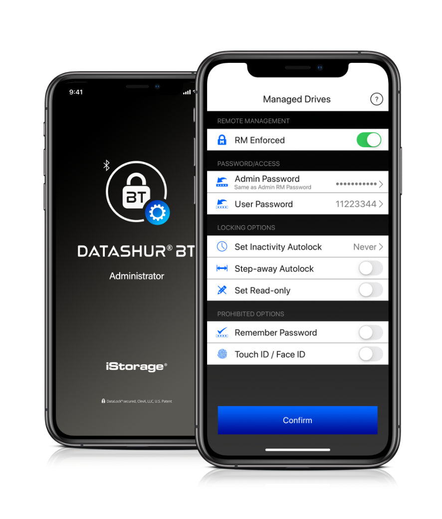 iStorage datAshur BT USB-Stick 32 GB – USB-A USB 3.2 Gen 1, 170/130 MB/s, AES-256, FIPS 140-2