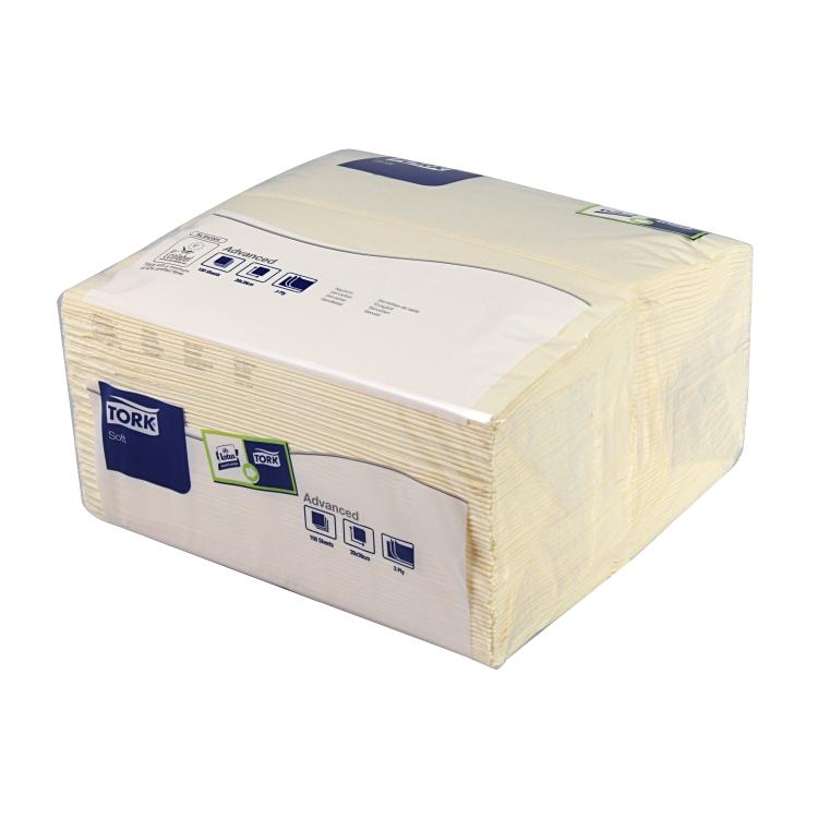 Tork Servietten Champagne – 39 × 39 cm, 3-lagig, 1/8-Falz – 1200 Stück