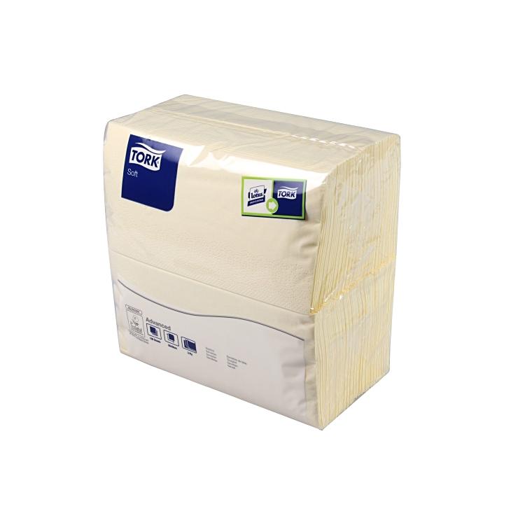 Tork Servietten Champagne – 39 × 39 cm, 3-lagig, 1/8-Falz – 1200 Stück