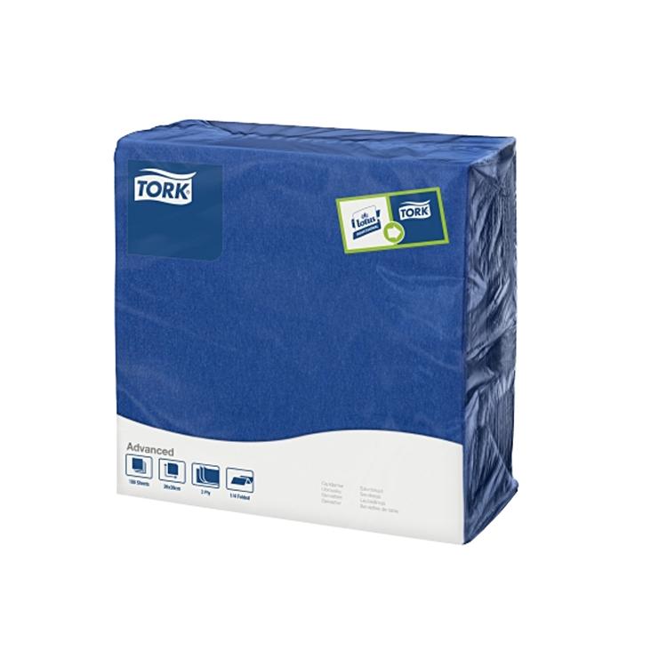 Tork Dinner-Servietten – blau – 39 × 39 cm, 3-lagig, 1/8-Falz – 1200 Stück
