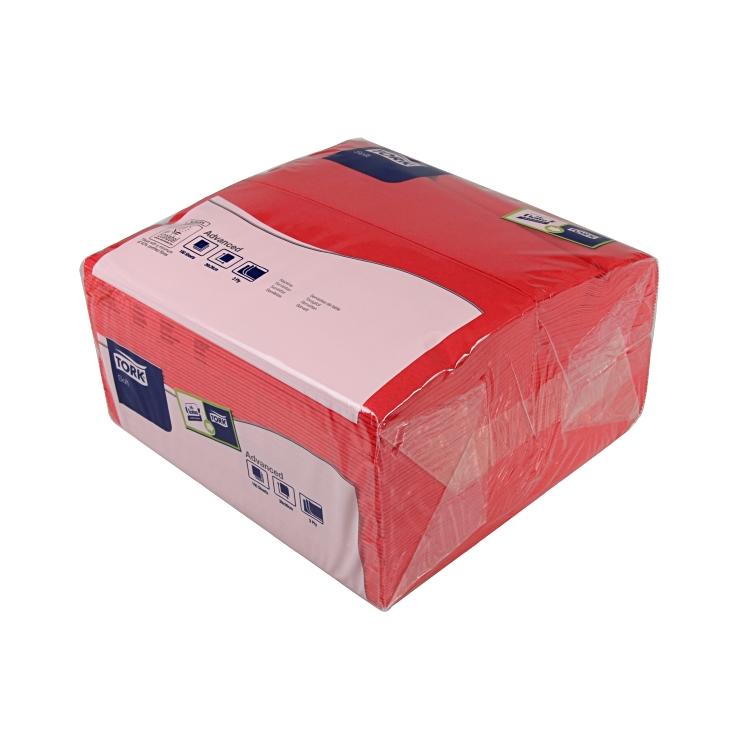 Tork Servietten rot – 39 × 39 cm, 3-lagig, 1/8-Falz – 1200 Stück