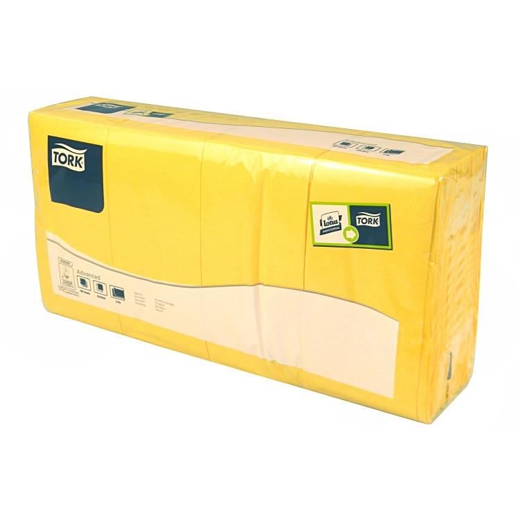 Tork Servietten gelb – 33 × 33 cm, 2-lagig, 1/8-Falz – 2000 Stück