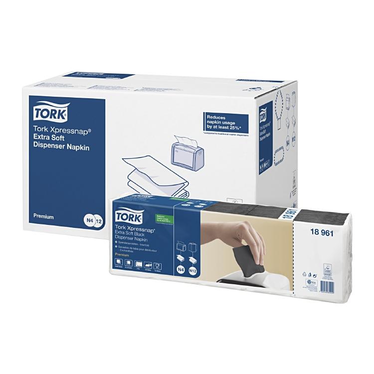 Tork Spender-Servietten Schwarz – 16,5 × 21,3 cm, 2-lagig, für N4 – 8000 Stück