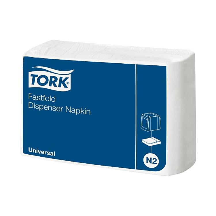 Tork Spender-Servietten Fastfold – weiss – 25 × 30 cm, 1-lagig, für N2-Spender