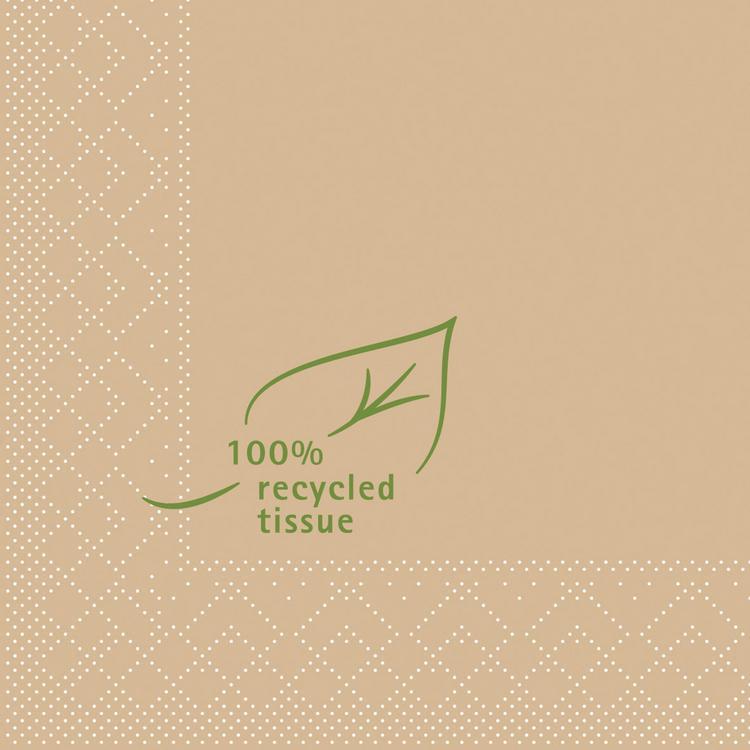 Mank Servietten RECYCLED TISSUE – 3-lagig, 1/4-Falz – 150 Stück