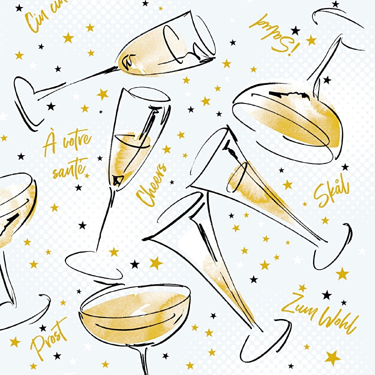 Mank Servietten Cheers – 40 × 40 cm, Airlaid, 1/4-Falz – 50 Stück